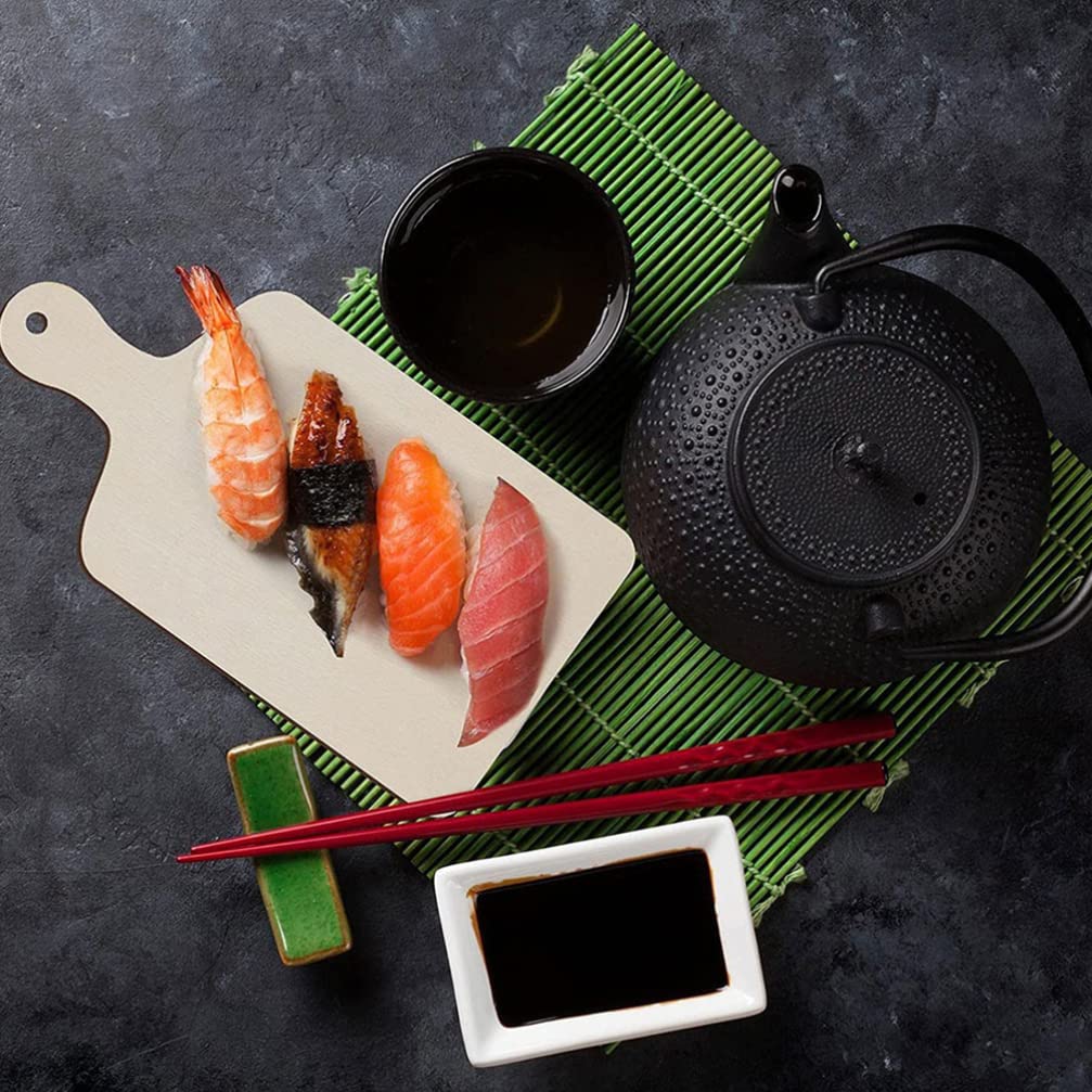 Hemoton 6Pcs Wooden Pizza Peel Sushi Plate Dessert Plate Mini Pizza Paddle Cheese Board Charcuterie Serving Board Fruit Vegetabl